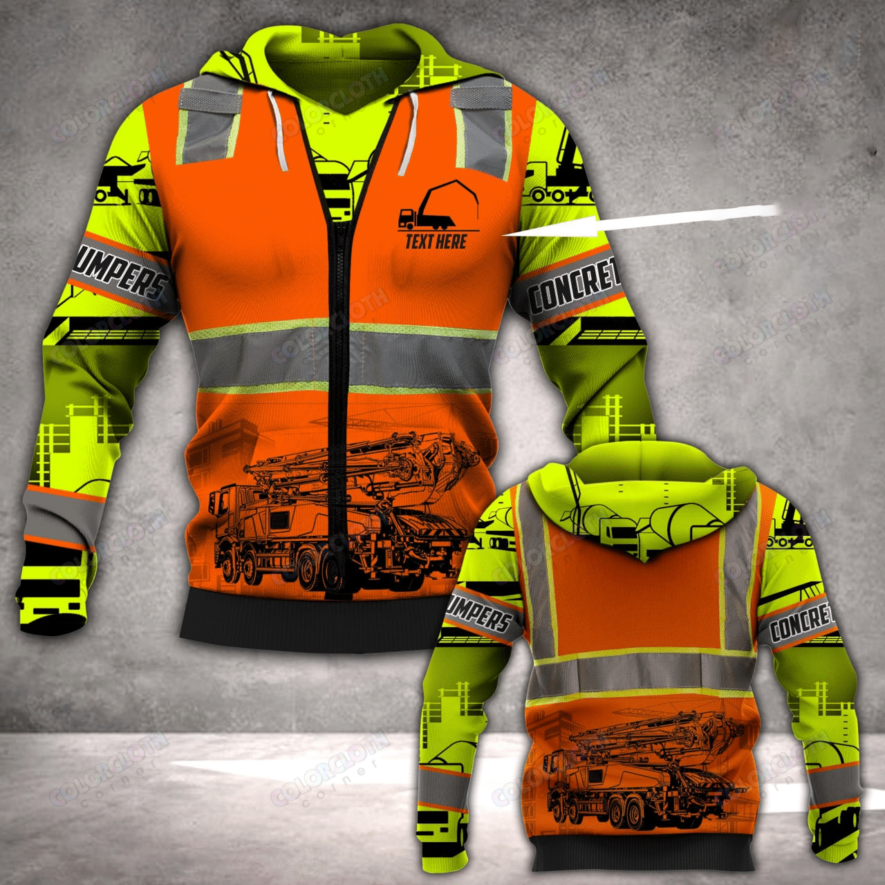 Personalized Concrete Pump Truck 3D Hoodie TV335043